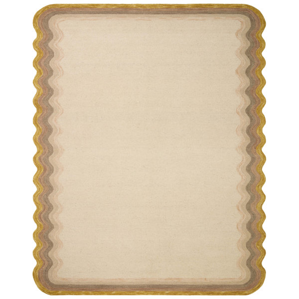 Justina Blakeney x Loloi Buena Onda Handmade Looped/Hooked Wool Ivory Rug Wayfair